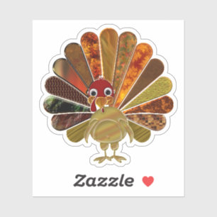 Colorful Happy Thanksgiving Turkey Sticker