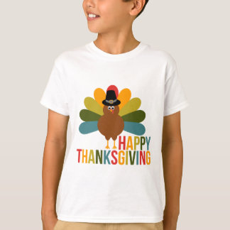 Colorful Happy Thanksgiving Turkey T-Shirt