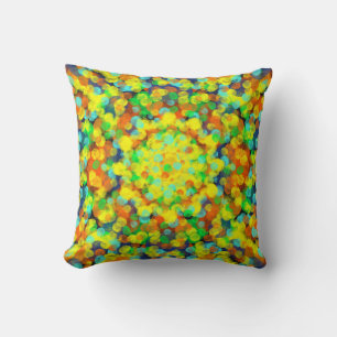 Colorful happy throw pillow