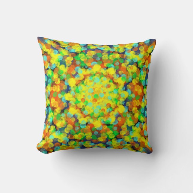 Colorful happy throw pillow (Front)