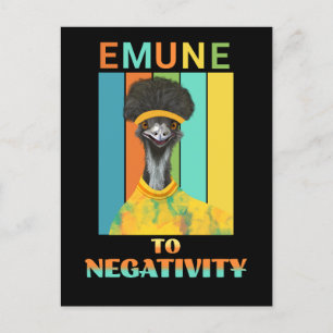 Colorful Happy Vibes Emu Bird Pun Postcard