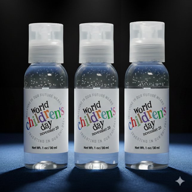  Colorful Happy World Children's Day Hand Sanitizer (Colorful World Children's Day November 20 Hand Sanitizers Cover Photo)