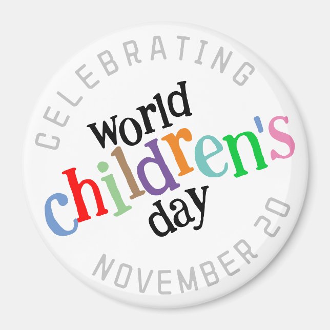  Colorful Happy World Children's Day Magnet (Front)