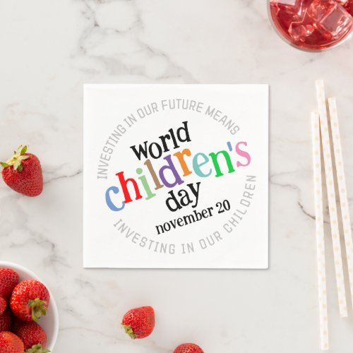  Colorful Happy World Childrens Day Napkins