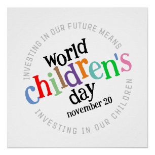 Colorful Happy World Children's Day Poster