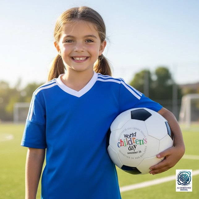  Colorful Happy World Children's Day Soccer Ball (Colorful World Children's Day November 20 Soccer Ball Cover Photo 2)