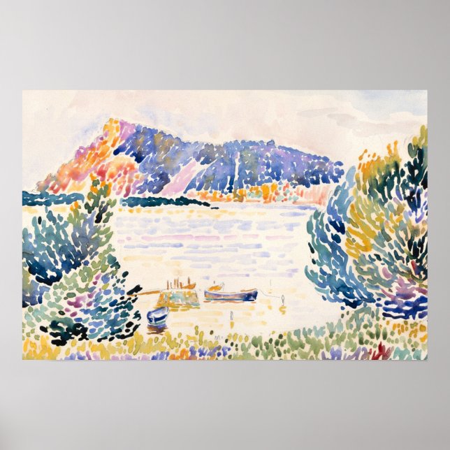 Colorful Harbor Landscape Painting Poster (Front)