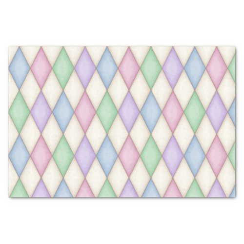 Colorful Harlequin  Check Medieval Fairytale Tissue Paper