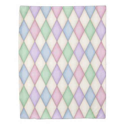 Colorful Harlequin Diamond Check Double Sided Duvet Cover