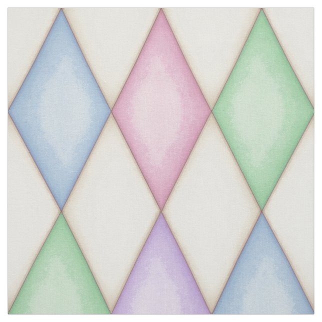 Colorful Harlequin Diamond Check Fabric (Swatch)