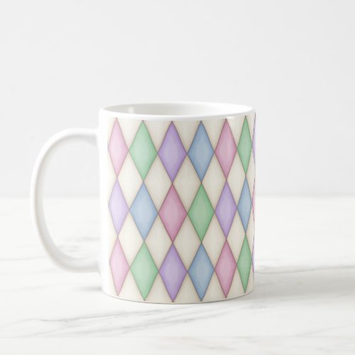 Colorful Harlequin Diamond Check Pattern Coffee Mug