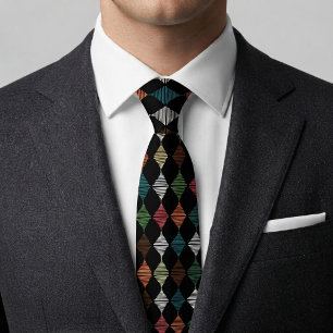 Colorful Harlequin Diamond Neck Tie