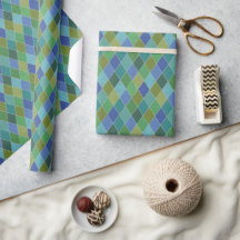 Colorful Harlequin Diamonds Wrapping Paper