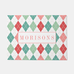 Colorful Harlequin Geometric Pattern Doormat