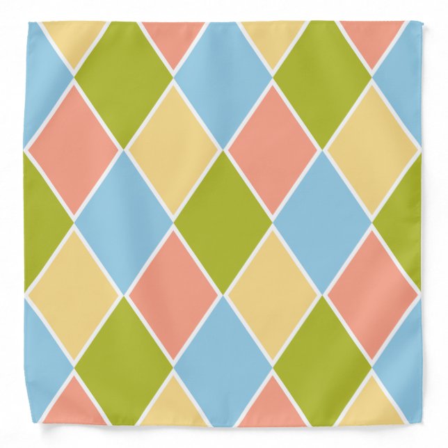 Colorful Harlequin Pattern Bandana (Front)