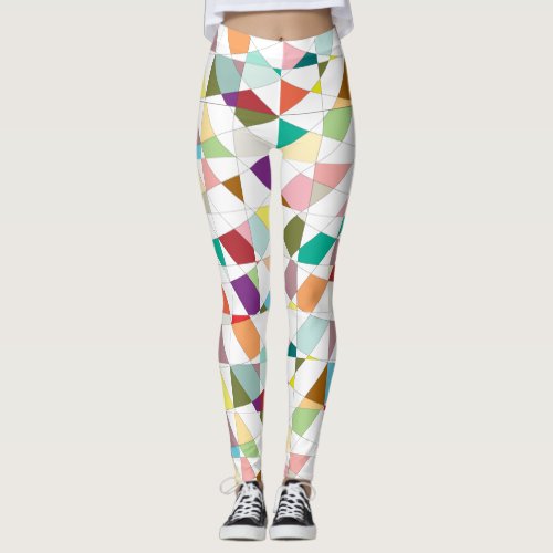 Colorful Harlequin Tapestry Pattern Leggings