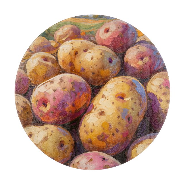 Colorful Harvest Potatoes  Cutting Board (Front)