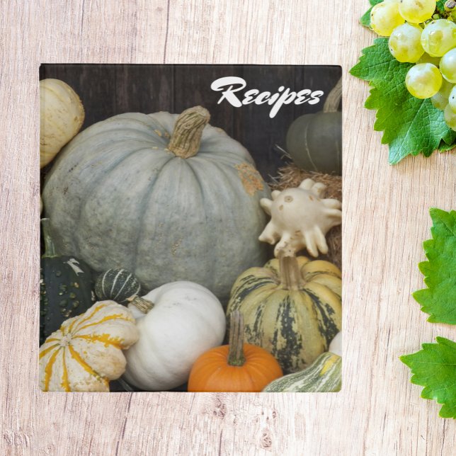 Colorful Harvest Pumpkins Recipe Binder (In Situ Office)