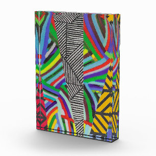 colorful hatches and herringbone collage photo block