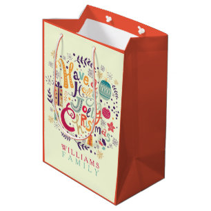 Colorful Have A Holly Jolly Christmas Medium Gift Bag