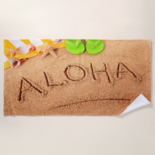 Colorful Hawaii Aloha Summer Beach Towel