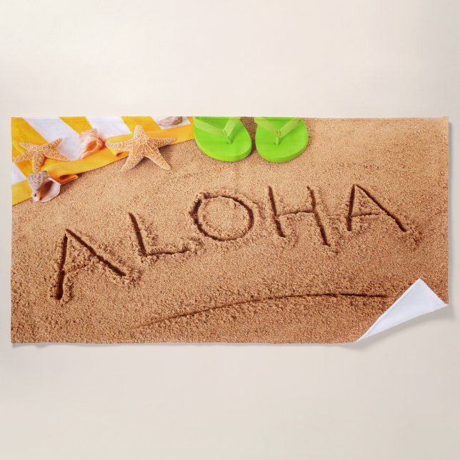 Colorful Hawaii Aloha Summer Beach Towel (Front)