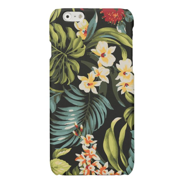 Colorful Hawaii Flowers Design iPhone Case (Back)