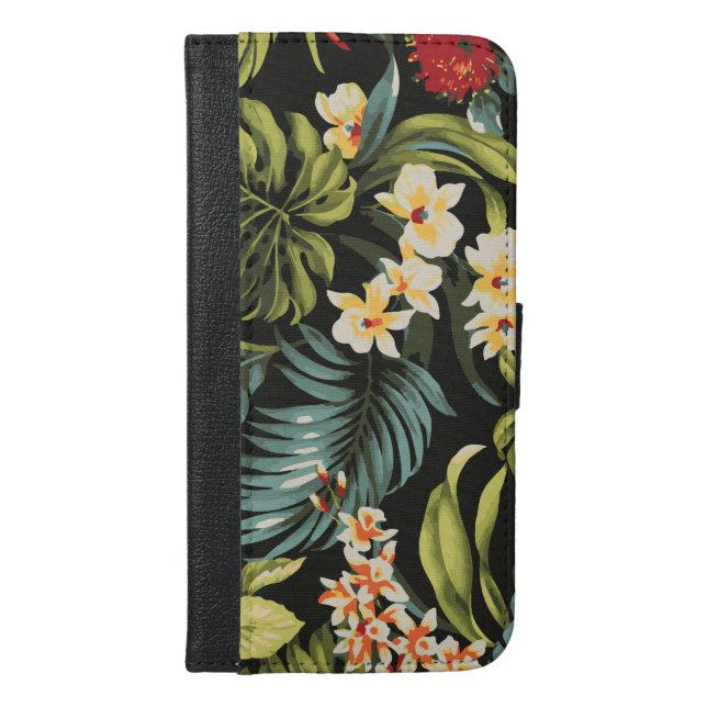 Colorful Hawaii Flowers Design iPhone Wallet Case (Front)
