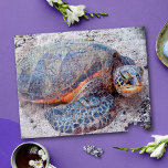 Colorful Hawaii Honu Sea Turtle Photo Stylish Jigsaw Puzzle<br><div class="desc">Sea turtles certainly know how to relax in the sun. Drift back to the warm breezes of the Hawaiian Islands whenever you spend time working on this beautiful, stunning, colorful honu sea turtle close-up photo jigsaw puzzle. Makes a great gift for someone special! Comes in a special gift box. You...</div>