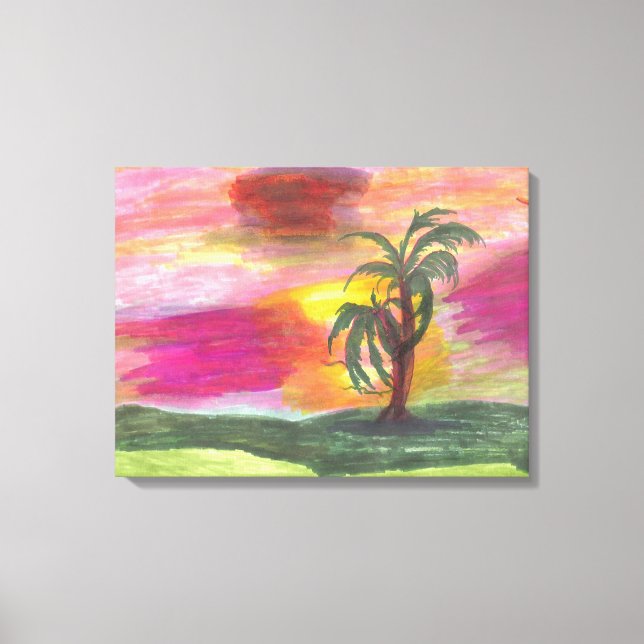Colorful Hawaiian Art Wrapped Canvas Print (Front)