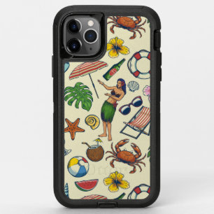 Colorful Hawaiian beach themed tropical pattern OtterBox Defender iPhone 11 Pro Max Case