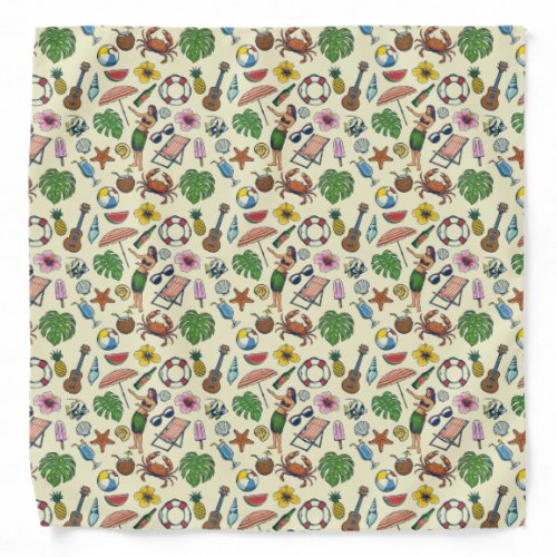 Colorful Hawaiian beach tropical themed Bandana