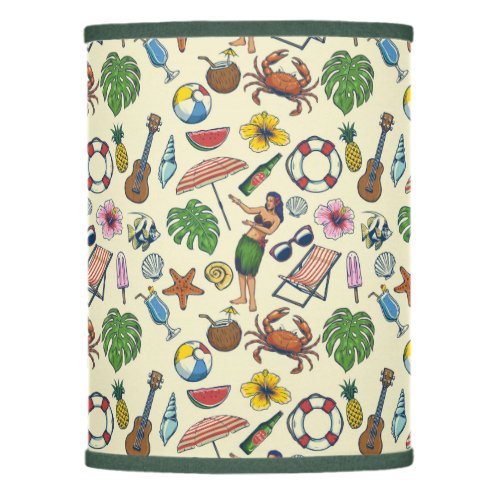 Colorful Hawaiian beach tropical themed pattern Lamp Shade