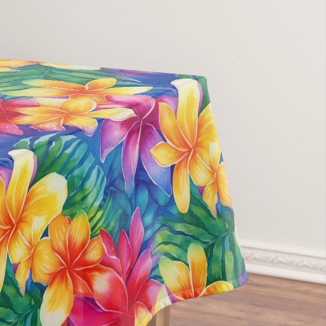 Colorful Hawaiian Hibiscus Floral  Tablecloth (In Situ)