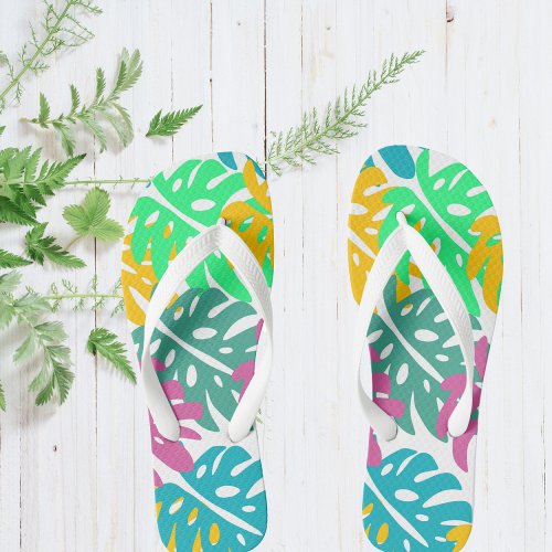 Colorful Hawaiian Print Shoes Flip Flops