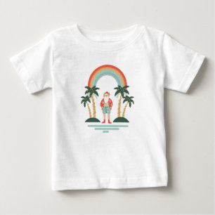 Colorful Hawaiian Santa Christmas Baby T-Shirt