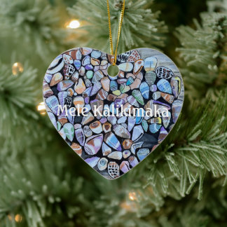 Colorful Hawaiian Sea Shells - Mele Kalikimaka Ceramic Ornament