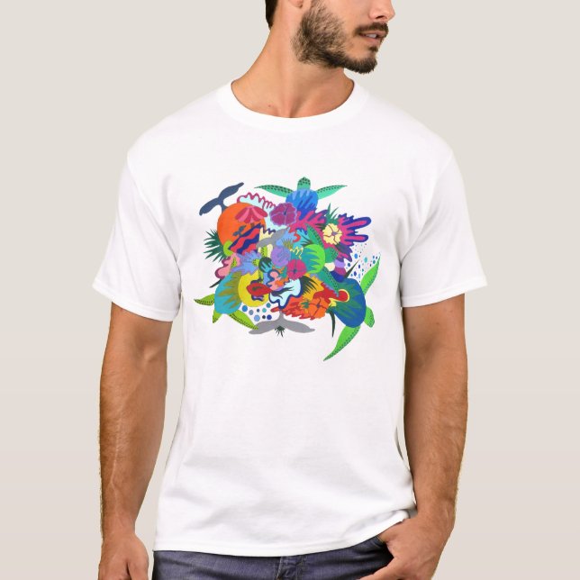 Colorful Hawaiian T-shirt Design (Front)
