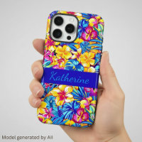 Colorful Hawaiian Tropical Floral Palm Name
