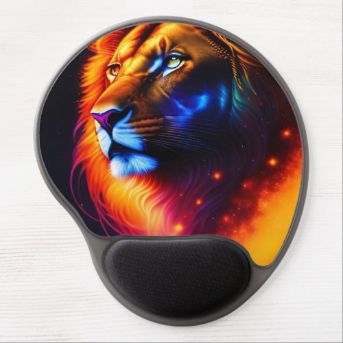 Colorful Head Lion Art Gel Mouse Pad