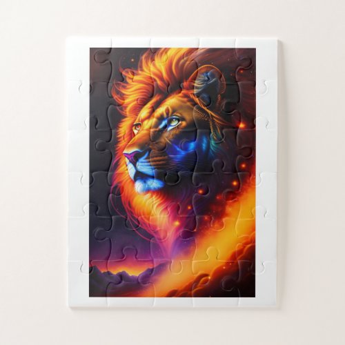 Colorful Head Lion Art Jigsaw Puzzle