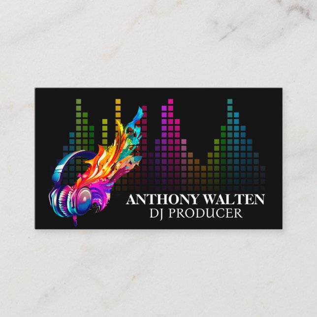 Colorful Headphones | Equalizer Business Card (Front)