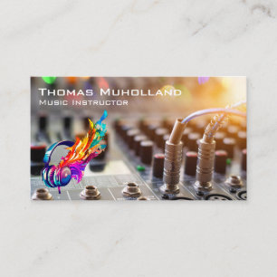 Colorful Headphones Sound Board Producer Business Card