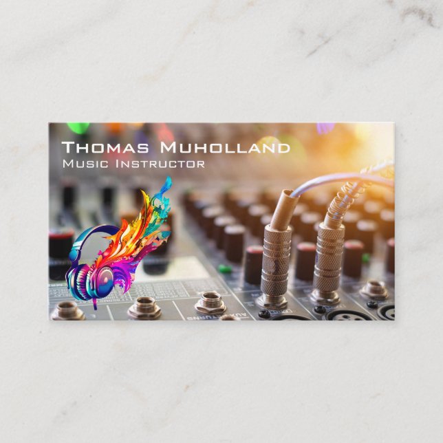 Colorful Headphones | Sound Board | Producer Business Card (Front)