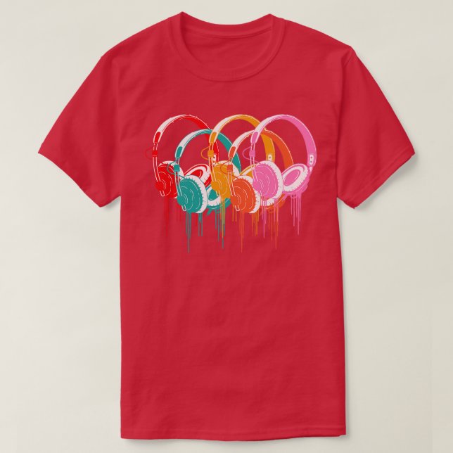 Colorful headphones  T-Shirt (Design Front)