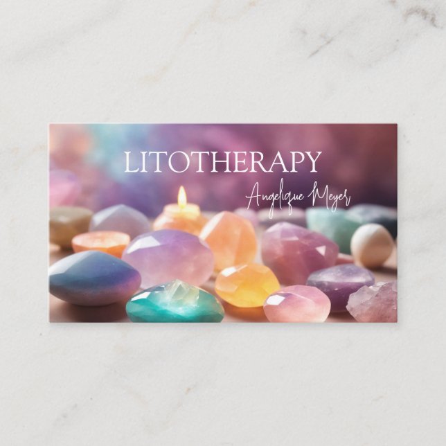 Colorful healing stones & Litotherapy  Business Card (Front)