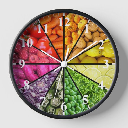 Colorful Health Food Rainbow Clock Nutrition Love