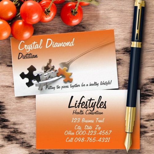 Puzzle Pieces &amp; Fork Business Card
