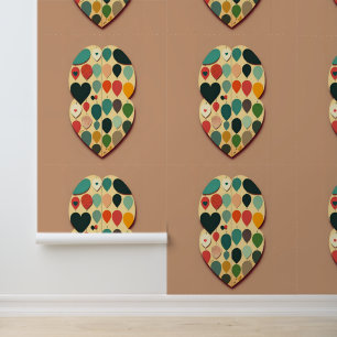 Colorful Heart and Balloon Pattern Design Wallpaper