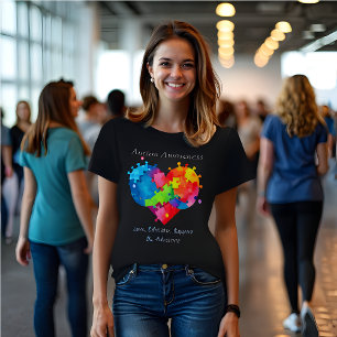 Colorful Heart and Enfinite Symbo Autism Awarenes T-Shirt